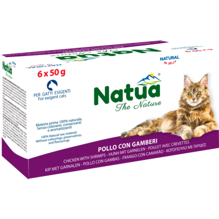 ناتوا طعام رطب للقطط دجاج وروبيان 6 × 50 غ - وجبات صغيرة طازجة