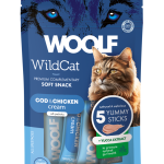 وولف مكافآت للقطط سمك القد والدجاج 5×14 غ - سناك كريمي متكامل