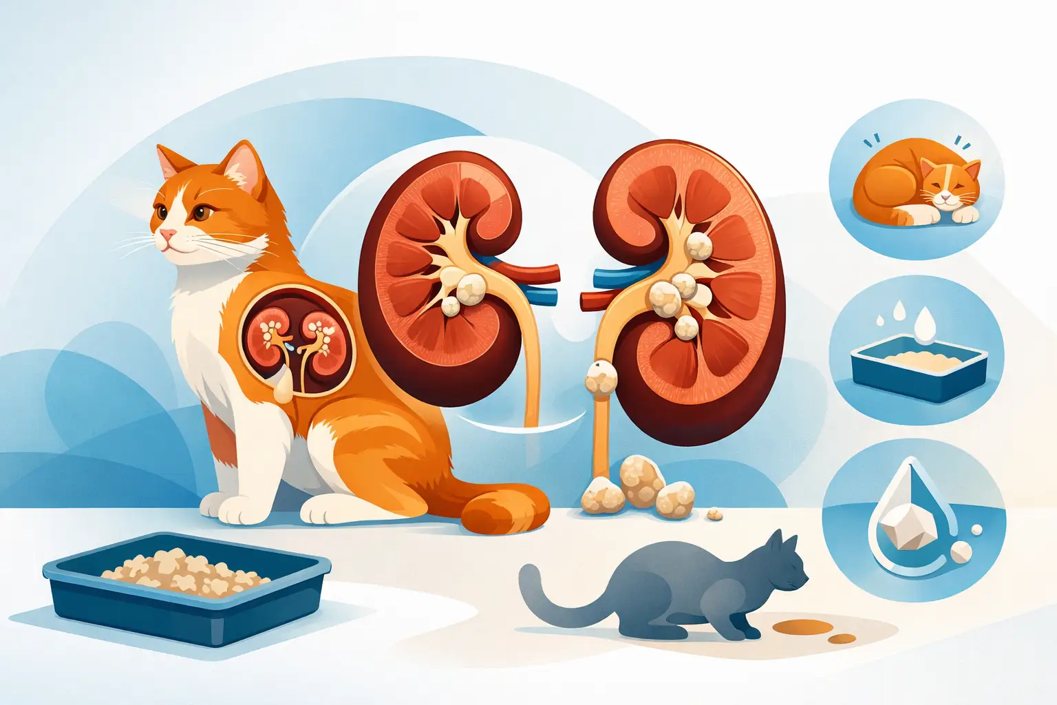 أعراض حصوات الكلى عند القطط وكيف تظهر