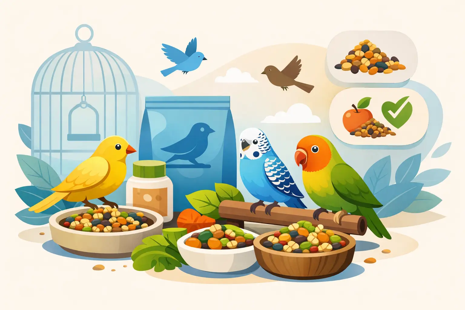افضل اكل للطيور المنزلية وكيف تختاره