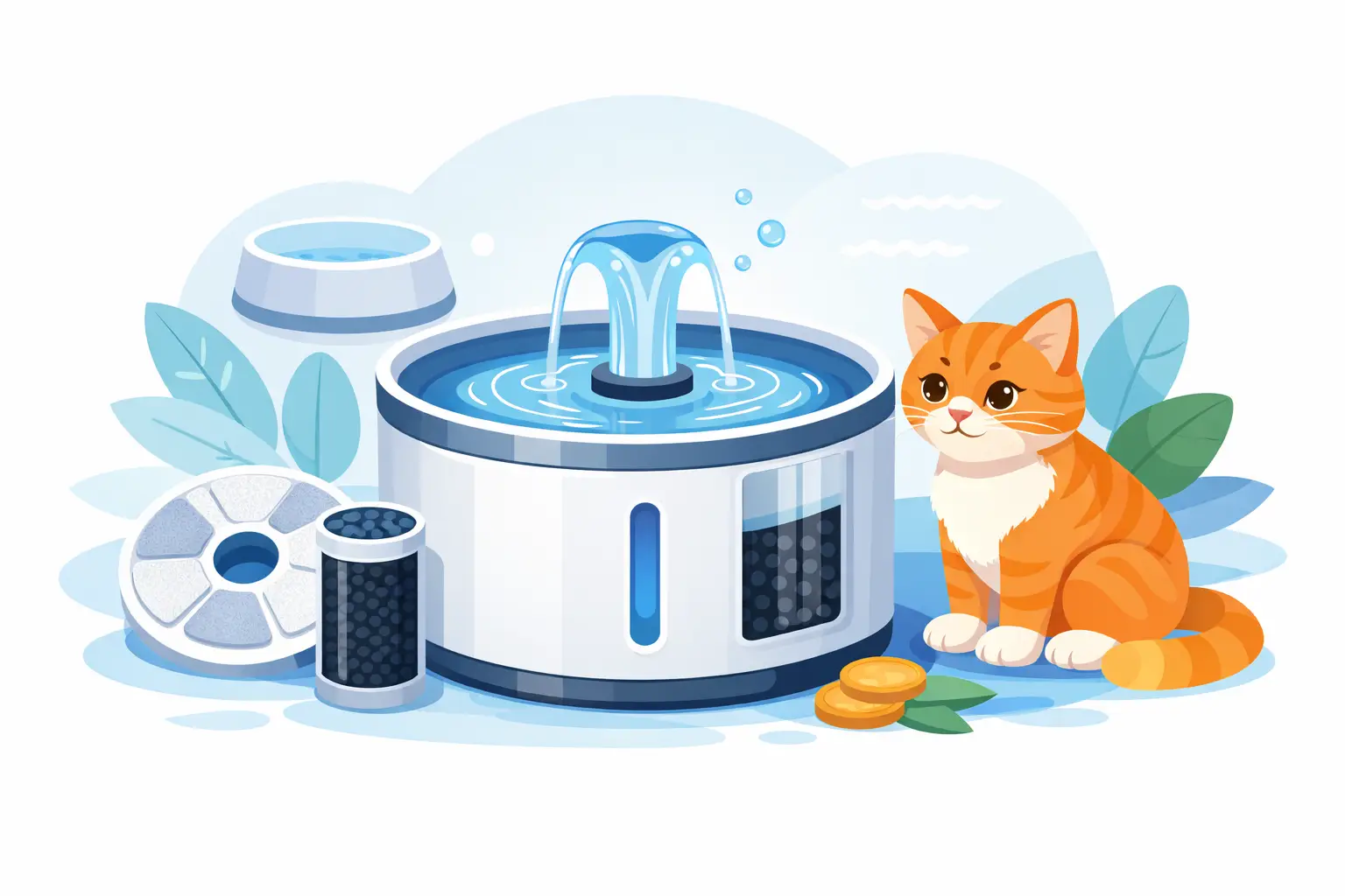 سعر نافورة مياه للقطط بفلتر كربوني