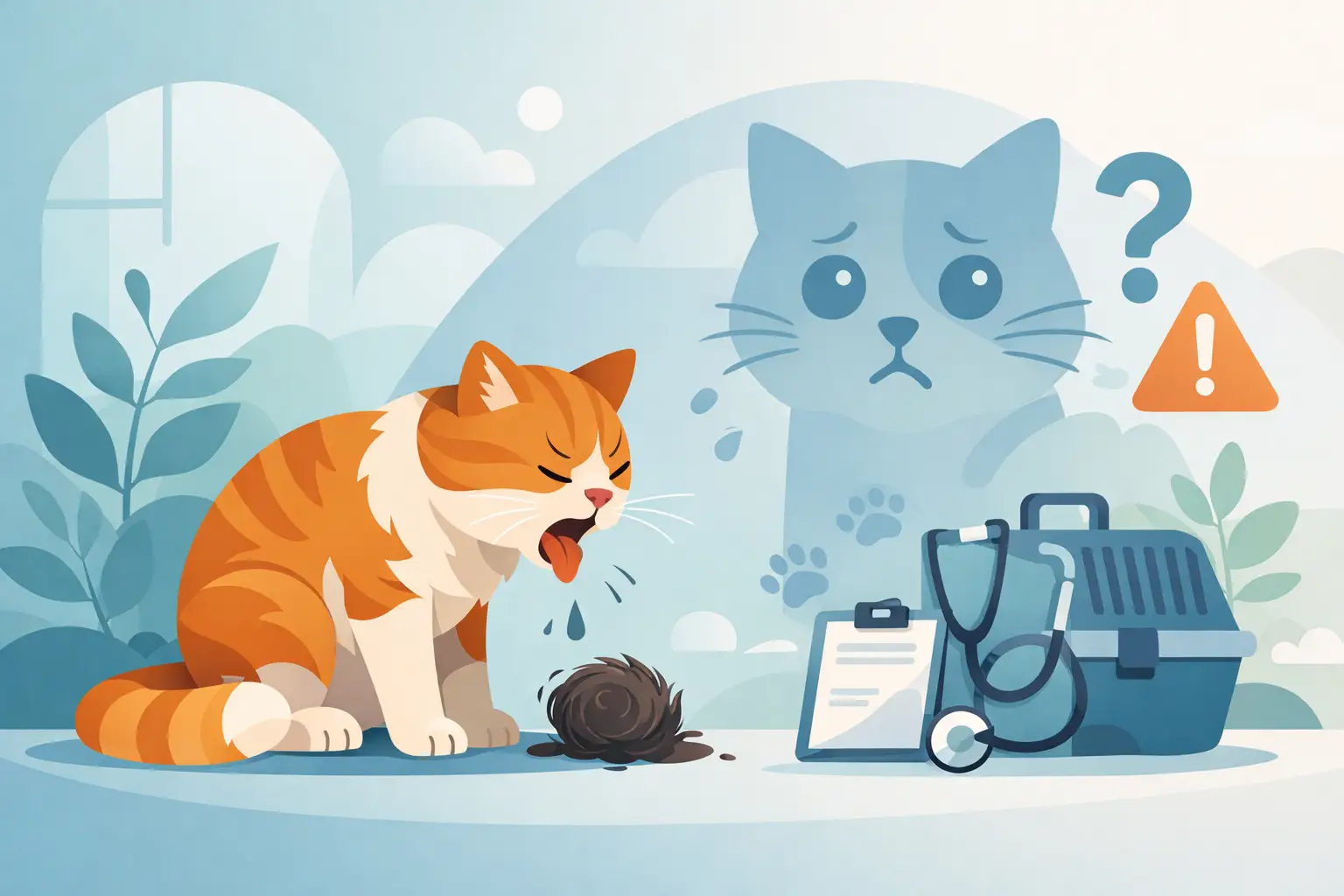 علاج كرات الشعر عند القطط ومتى تقلق؟