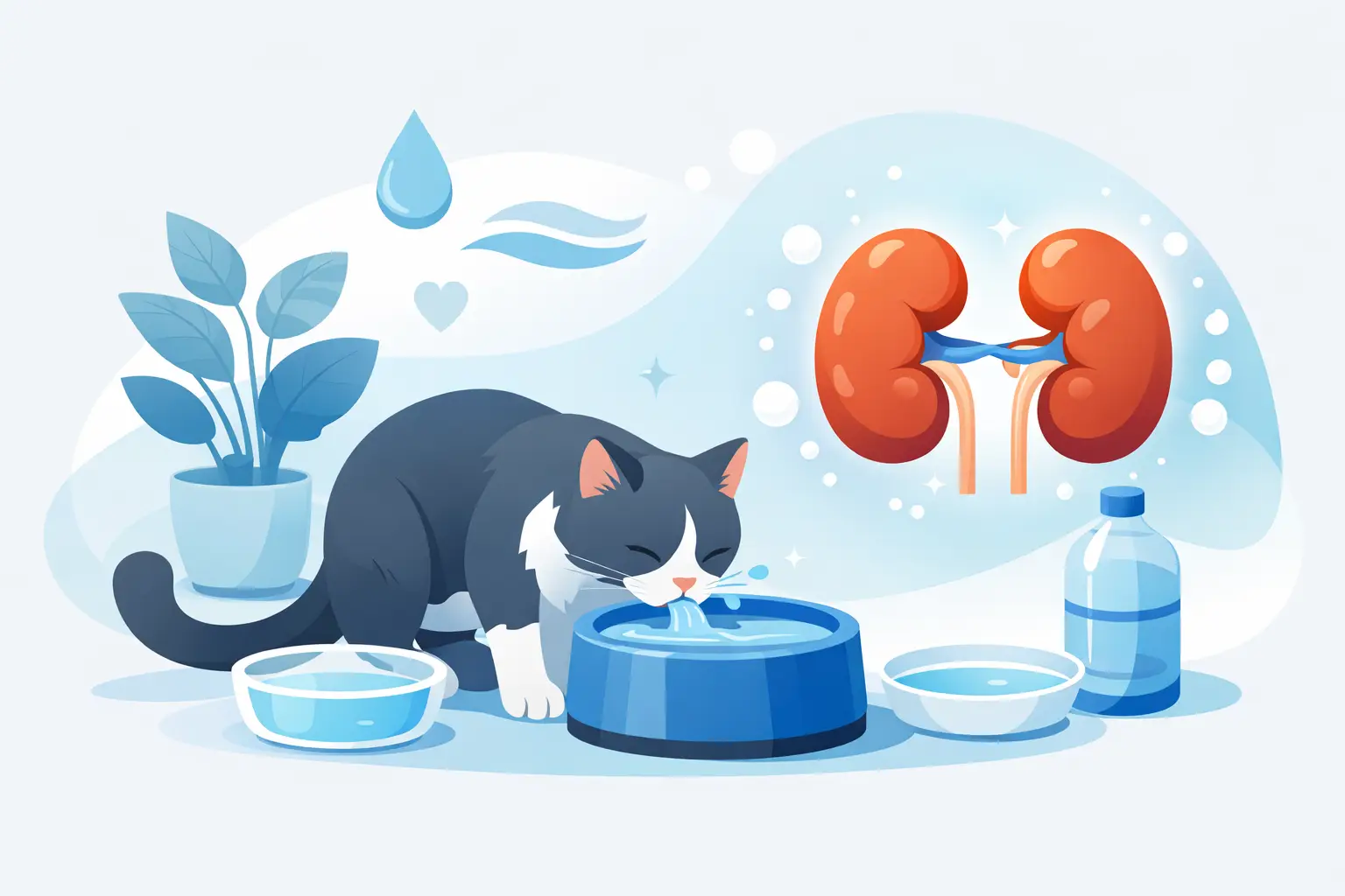 كيفية زيادة شرب الماء للقطط للوقاية الكلوية