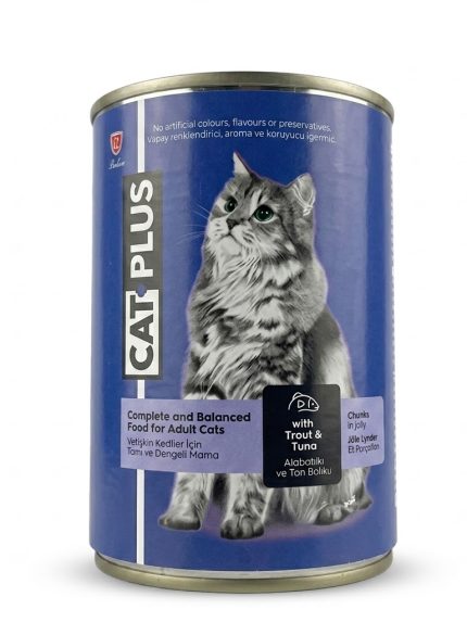كات بلس معلبات طعام رطب باتيه سمك السلمون للقطط البالغة 395غ | Cat Plus Adult Salmon