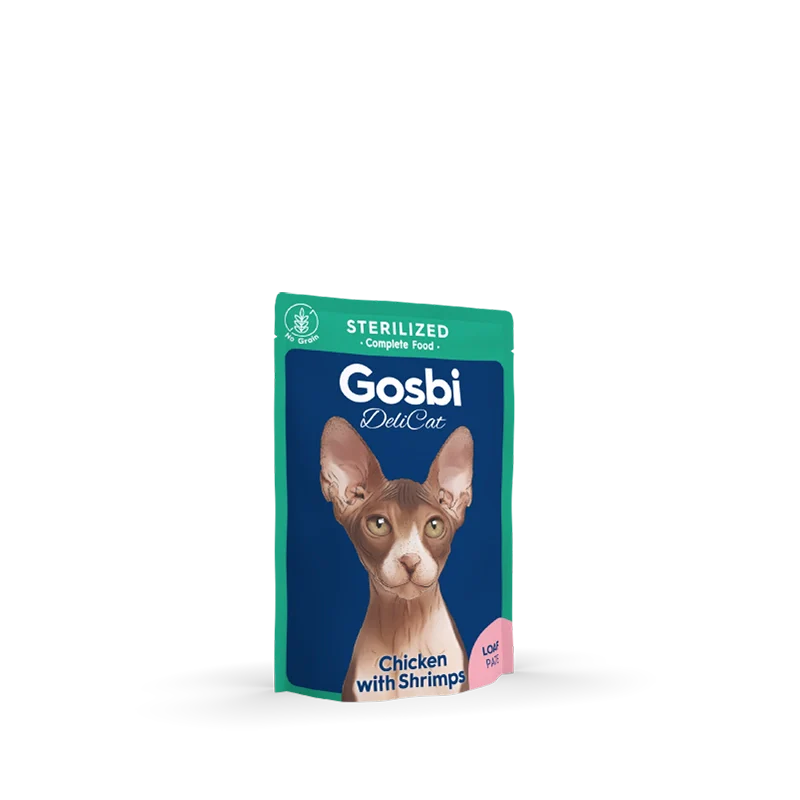 gosbi-delicat-sterilized-chicken-with-shrimps_01_b7ca43fd-370f-4e69-9938-a9345d11a036.png غوسبي ديليكات طعام رطب كامل للقطط المعقمة باتيه الدجاج والروبيان خالي من الحبوب 70غ