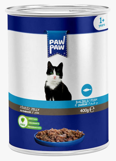 باو باو Paw Paw طعام رطب للقطط البالغة بالسمك 400 جرام