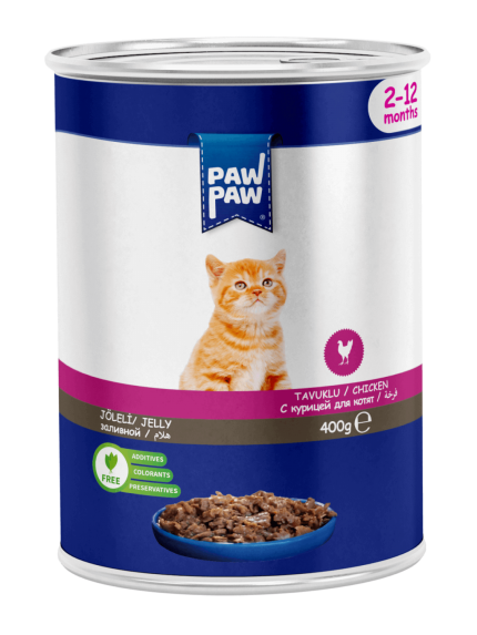 باو باو Paw Paw طعام رطب للقطط الصغيرة بالدجاج 400 جرام