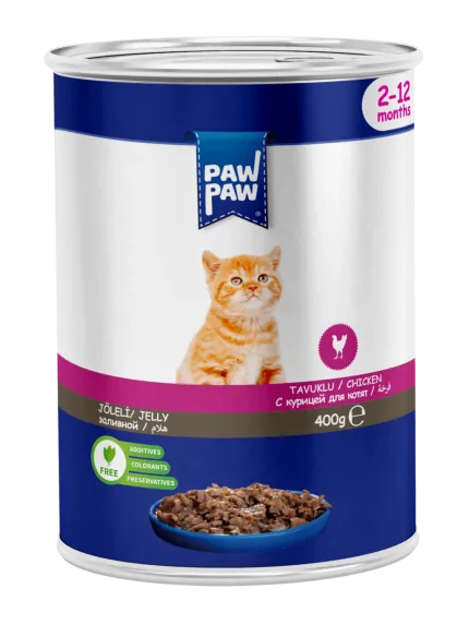 باو باو Paw Paw طعام رطب للقطط الصغيرة بالدجاج 400 جرام