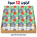 كرتون ونبي سوبر بريميوم - طعام رطب للقطط (دجاج ومحار/اسكالوب) - ظرف 85 جرام — 12 عبوة — صورة توضيحية للتجميع